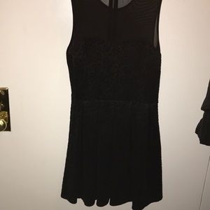 Forever 21 black dress with mesh back and pleats